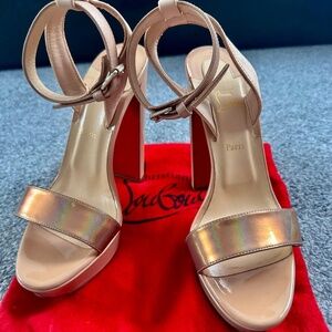 Christian Louboutin Women's Tan and Red Sandals